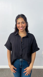 B*tch Plisse Button Down Shirt