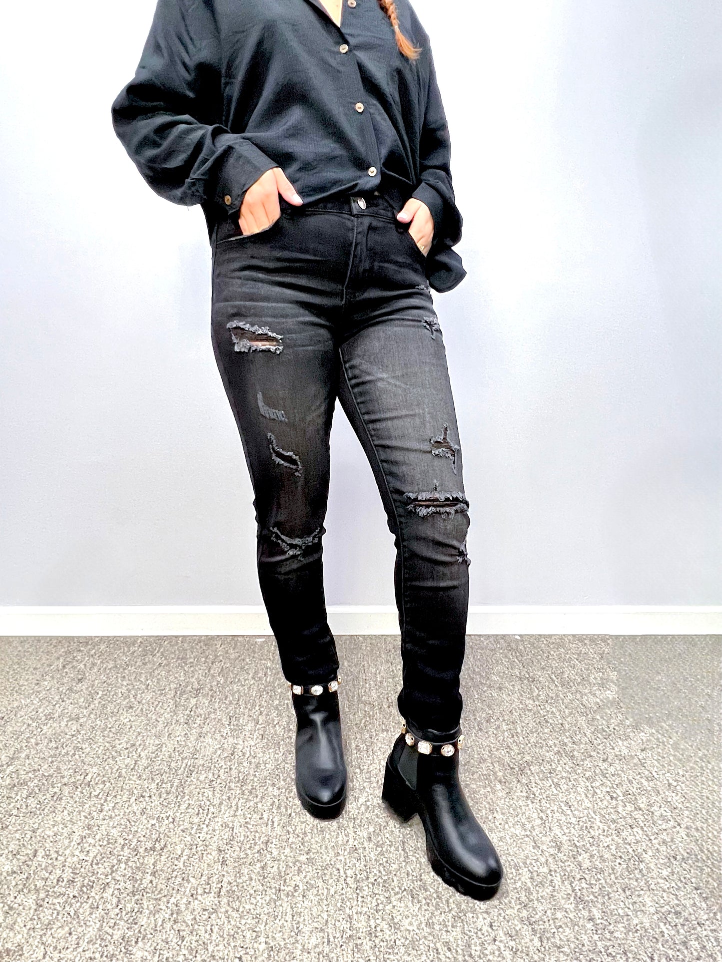 Totally Into You Denim Jeans (Black)