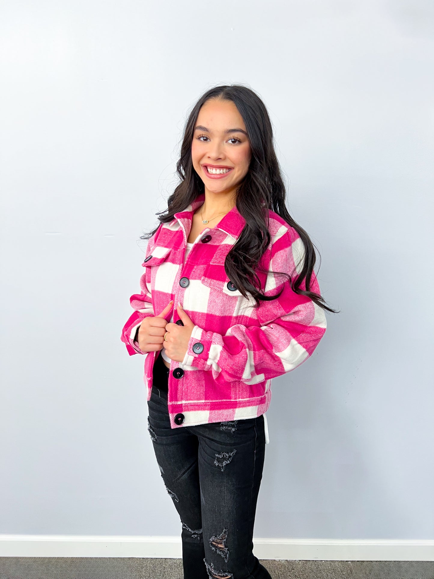 Darlin' Pink Checkered Jacket