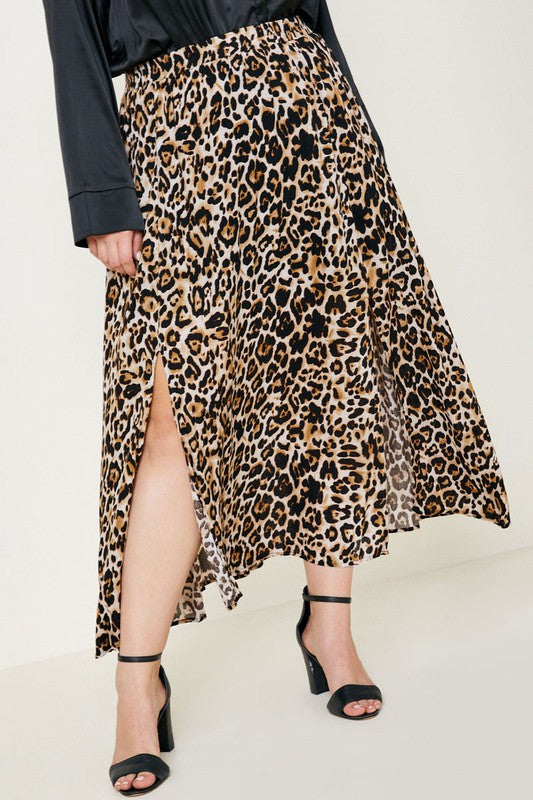 Go Wild Leopard Midi Skirt